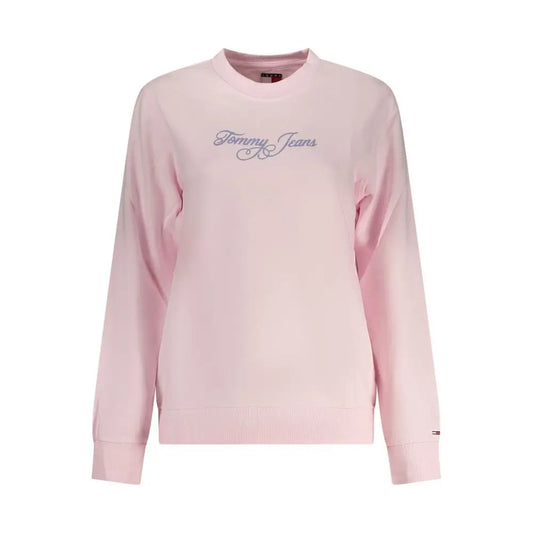 Tommy Hilfiger pink sweatshirt med broderet logo på brystet