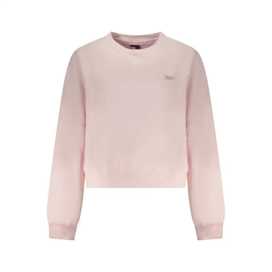 Tommy Hilfiger pink cotton kvinders sweatshirt med broderet logo