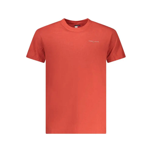 Tommy Hilfiger Rosso cotton herret-shirt i koralfarve med broderet logo