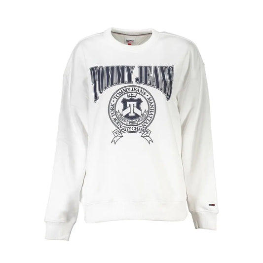 Tommy Hilfiger hvide bomulds sweatshirt med navy varsity champs logo