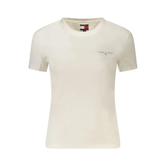 Tommy Hilfiger hvid bomulds t-shirt med subtil broderet branding