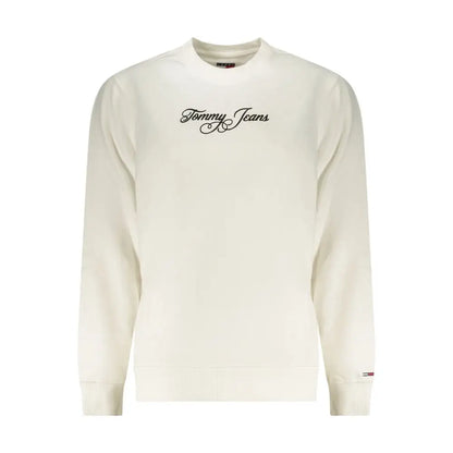 Tommy Hilfiger white cotton kvinders sweatshirt med sort logo