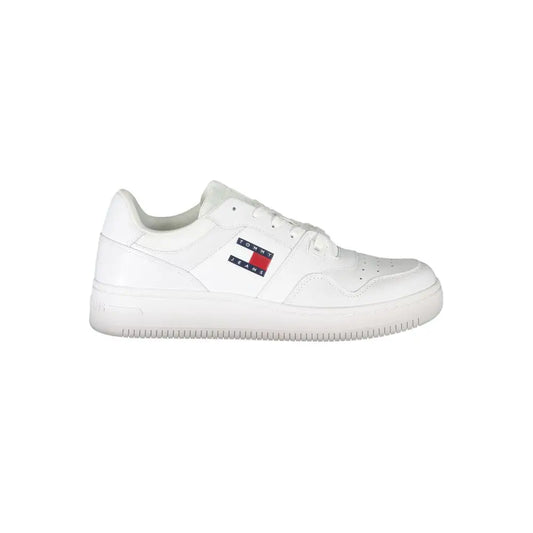 Tommy Hilfiger white leather low-top sneaker with logo patch