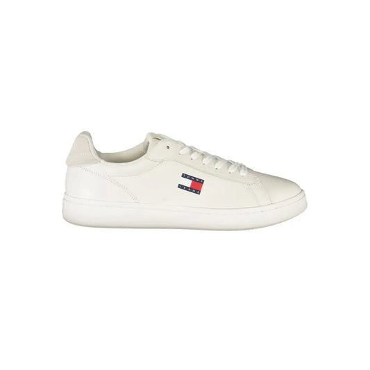 Tommy Hilfiger White Leather Men Sneakers - Sneakers