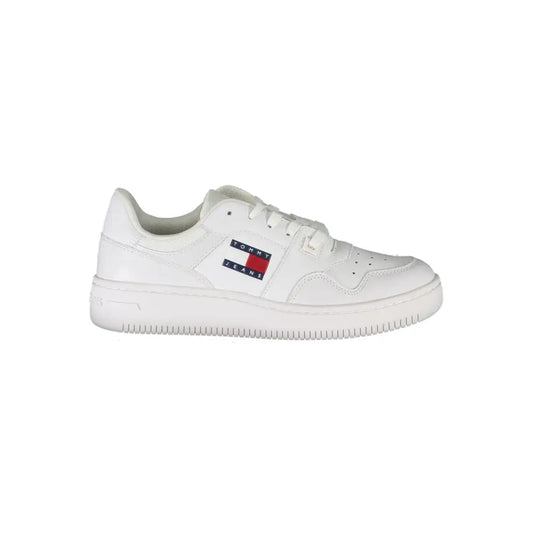 Tommy Hilfiger white leather sneakers fra outlet mærkevarer