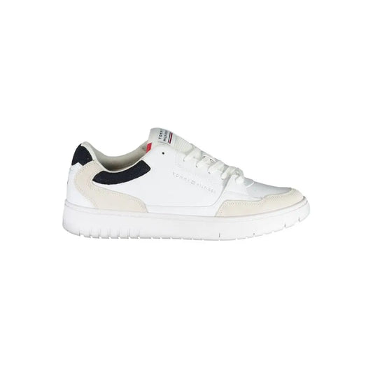 Tommy Hilfiger white sneakers med navy og røde accenter i læder