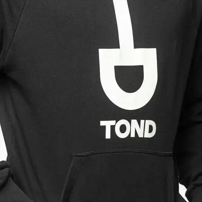Tond Black Cotton Men Sweater with Hood
