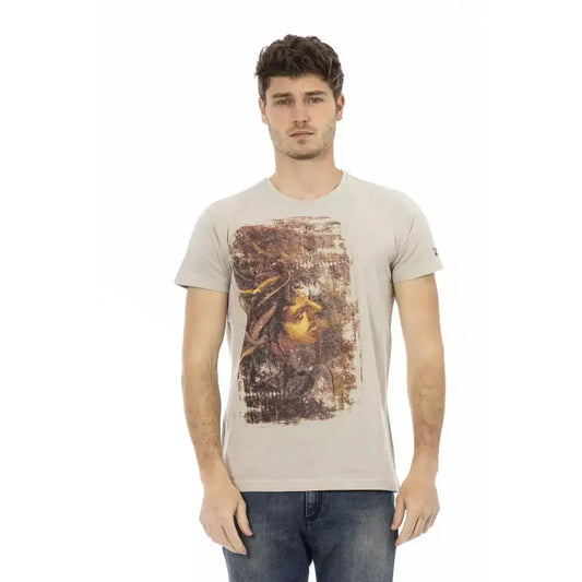 Trussardi Action Beige Cotton Men T-Shirt