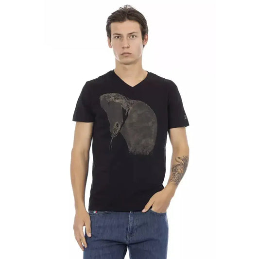 Trussardi Action Black Cotton Men T-Shirt