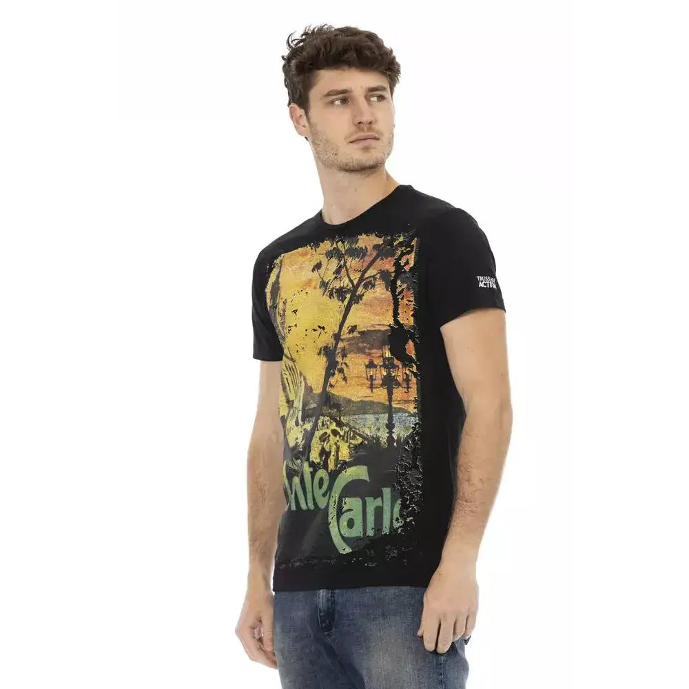 Trussardi Action Black Cotton Men T-Shirt