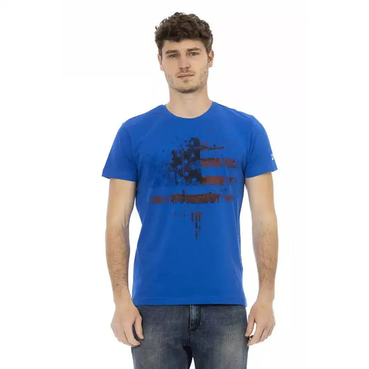 Trussardi Action Blue Cotton Men T-Shirt