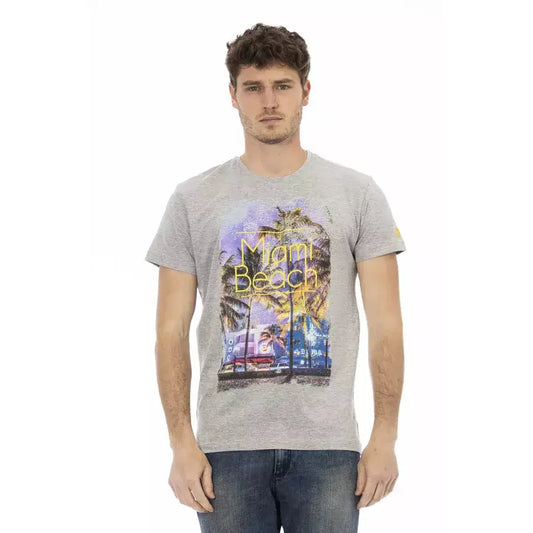 Trussardi Action Gray Cotton Men T-Shirt