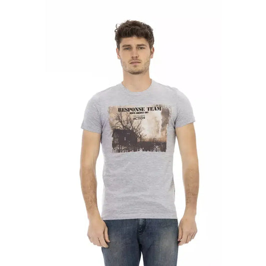 Trussardi Action Gray Cotton Men T-Shirt