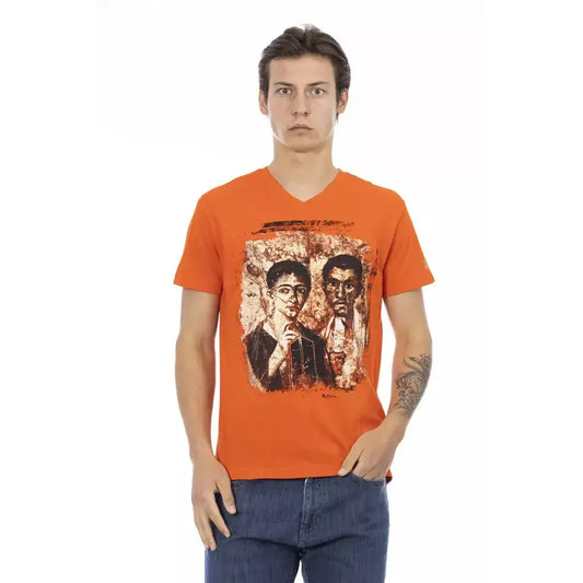 Trussardi Action Orange Cotton Men T-Shirt