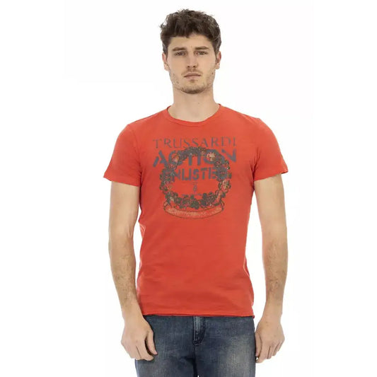 Trussardi Action Red Cotton Men T-Shirt