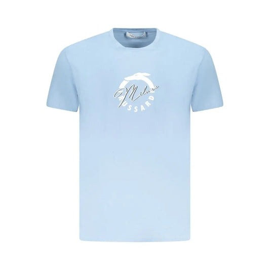 Trussardi light blue cotton t-shirt med Milanussard-logo