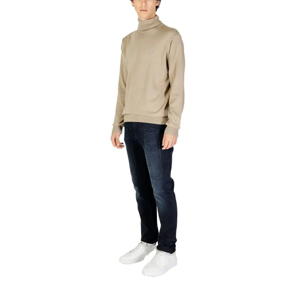 U.S. Polo Assn. beige bomuldstrøje turtleneck sweater med logo