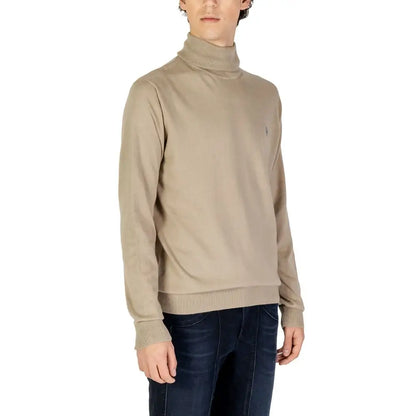U.S. Polo Assn. beige bomuldstrøje turtleneck sweater med logo