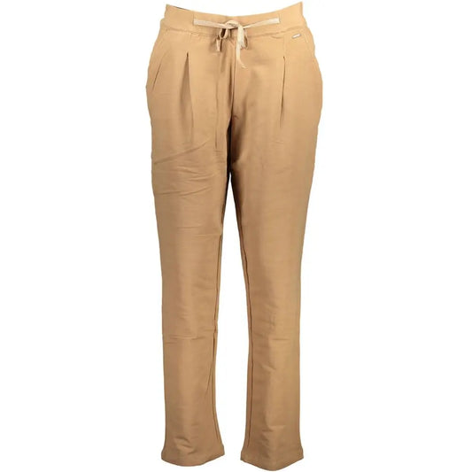 U.S. Polo Assn. brown cotton pant med beige folder og snøre