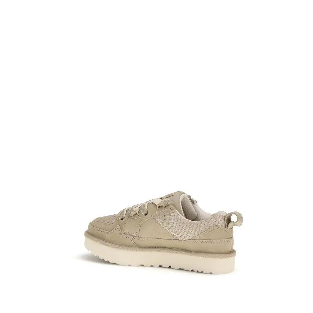 Beige UGG Bos Taurus low top sneakers med mesh-panel og matchende snører