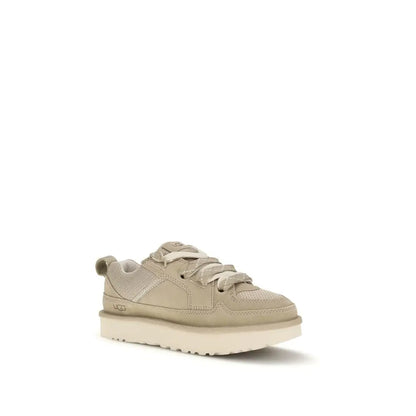 UGG Beige Bos Taurus low top sneakers med mesh og suede