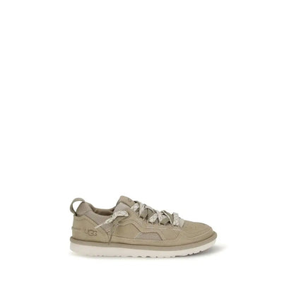 Beige calf leather UGG Bos Taurus sneakers with suede and mesh upper
