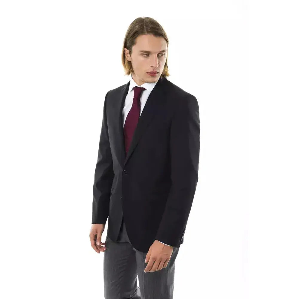 Uominitaliani Black Wool Men's Blazer