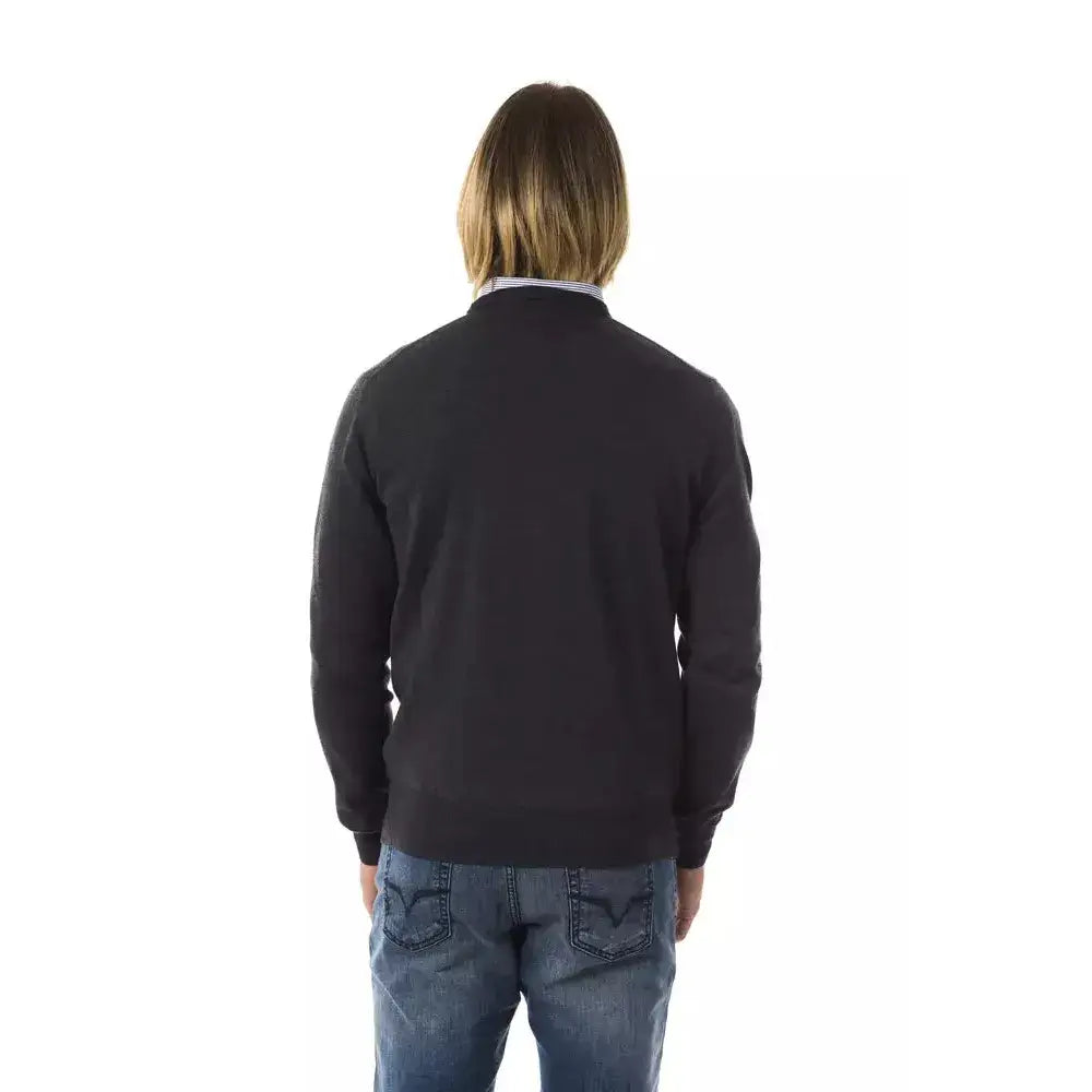 Uominitaliani Gray Merino Wool Men Sweater