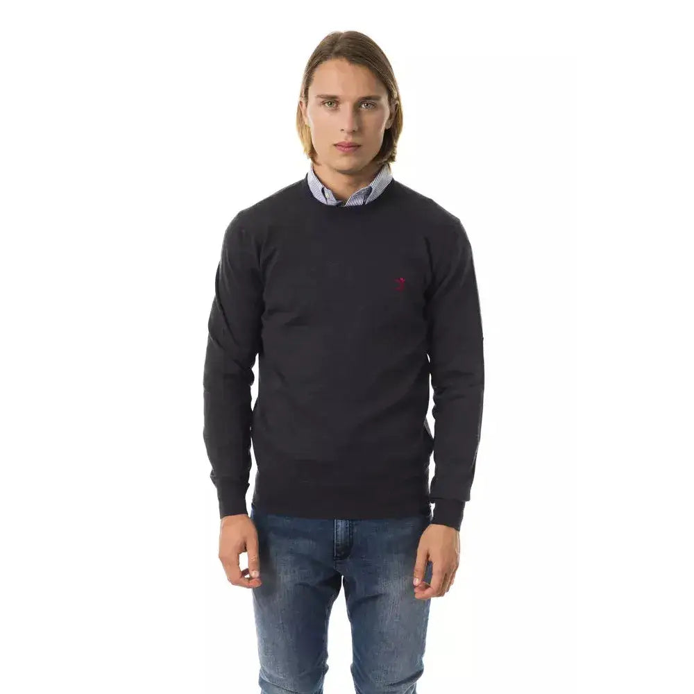 Uominitaliani Gray Merino Wool Men Sweater
