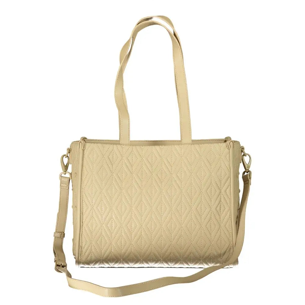 Valentino bags beige håndtaske med quiltet diamantmønster og aftagelig rem
