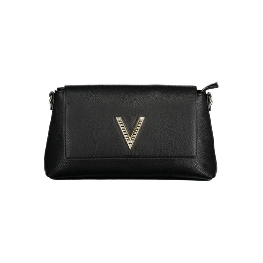 Valentino bags black polyethylene clutch with silver v logo and beaded details