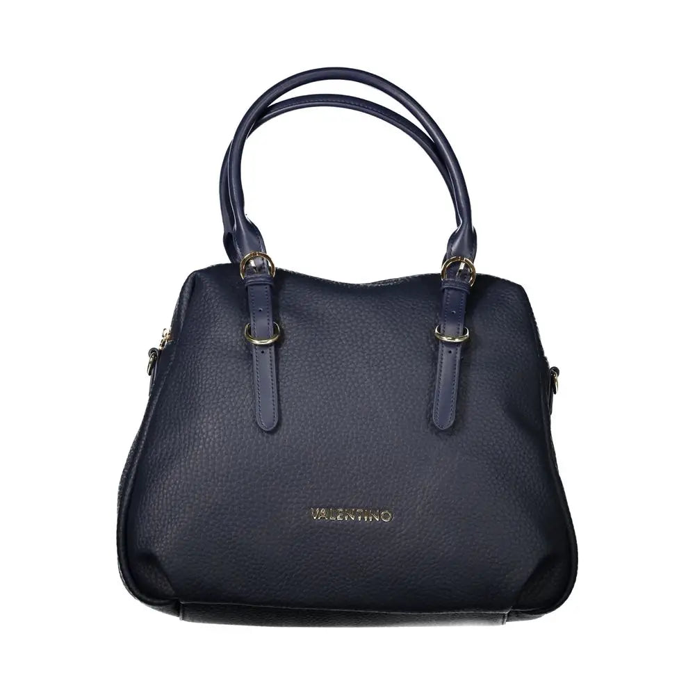Navy blue Valentino bags med tekstureret læder og guld hardware. 100% originale brands