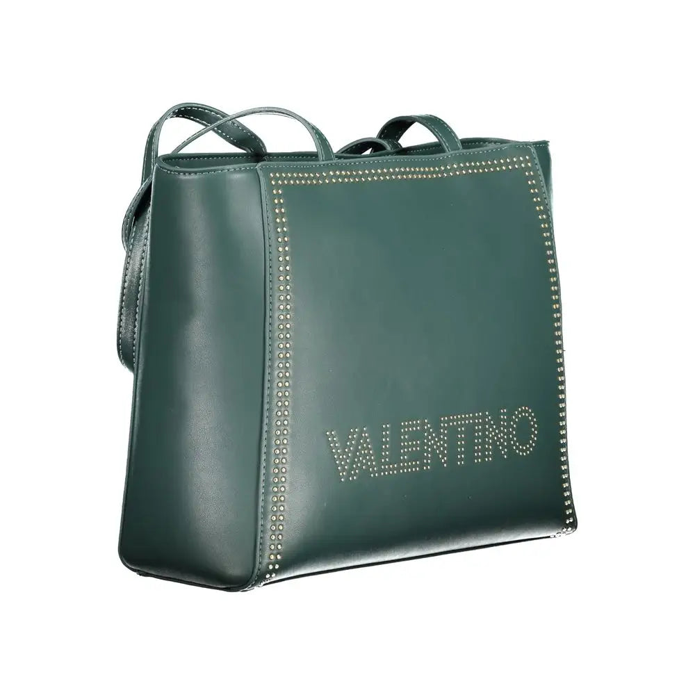 Mørkegrøn læder Valentino bags håndtaske med sølvstuds
