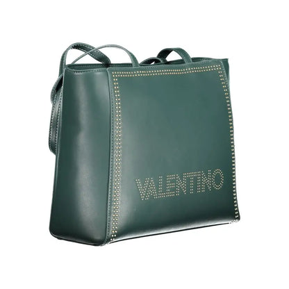 Mørkegrøn læder Valentino bags håndtaske med sølvstuds
