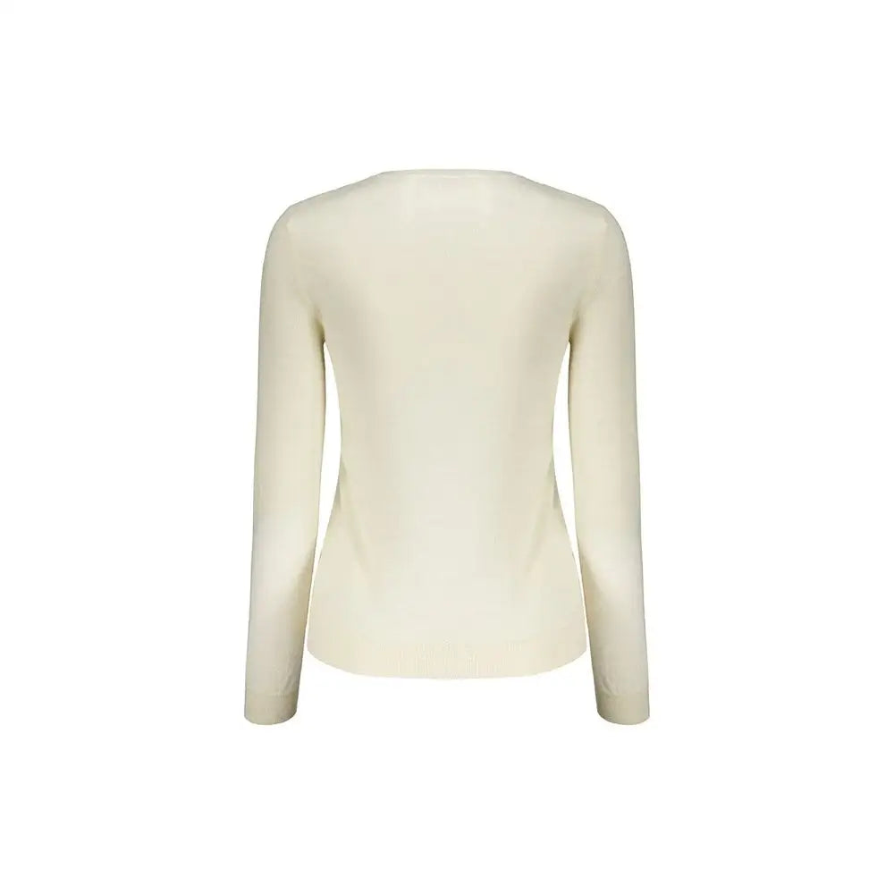 Valentino beige virgin wool sweatshirt i cremfarvet strik med rund hals