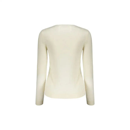Valentino beige virgin wool sweatshirt i cremfarvet strik med rund hals