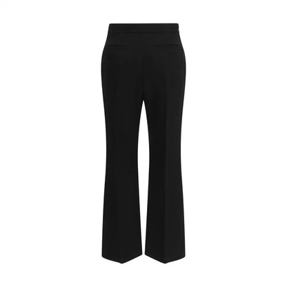 Valentino black fleece wool flared pants in high-waisted tailored fit