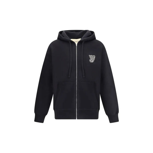 Sort valentino logoed hoodie i sort med hvidt logo og matchende snører