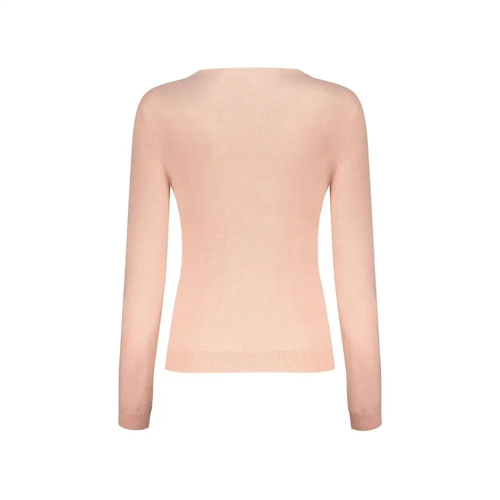 Blød lyserød langærmet Valentino multicolor angora sweatshirt med rund hals