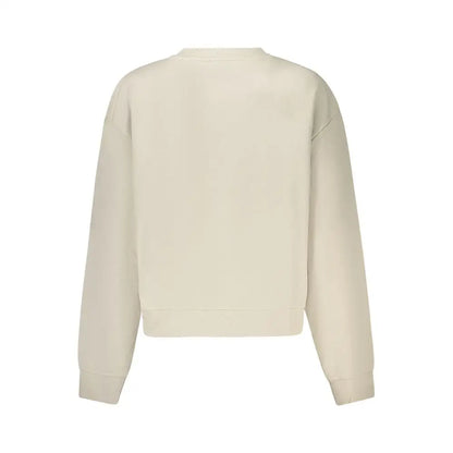 Vans beige bomulds sweater i cremfarvet bomuld med lange ærmer