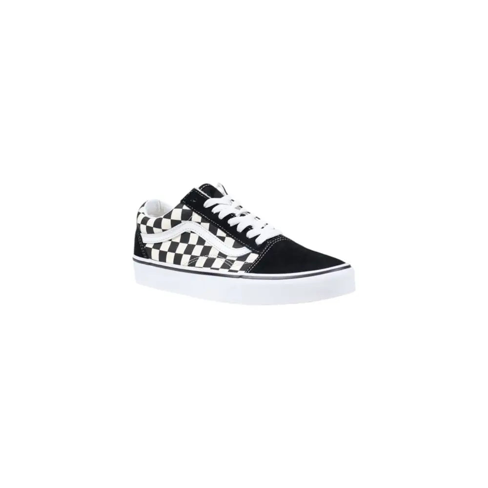 Vans black and white fabric sneakers med ternmønster