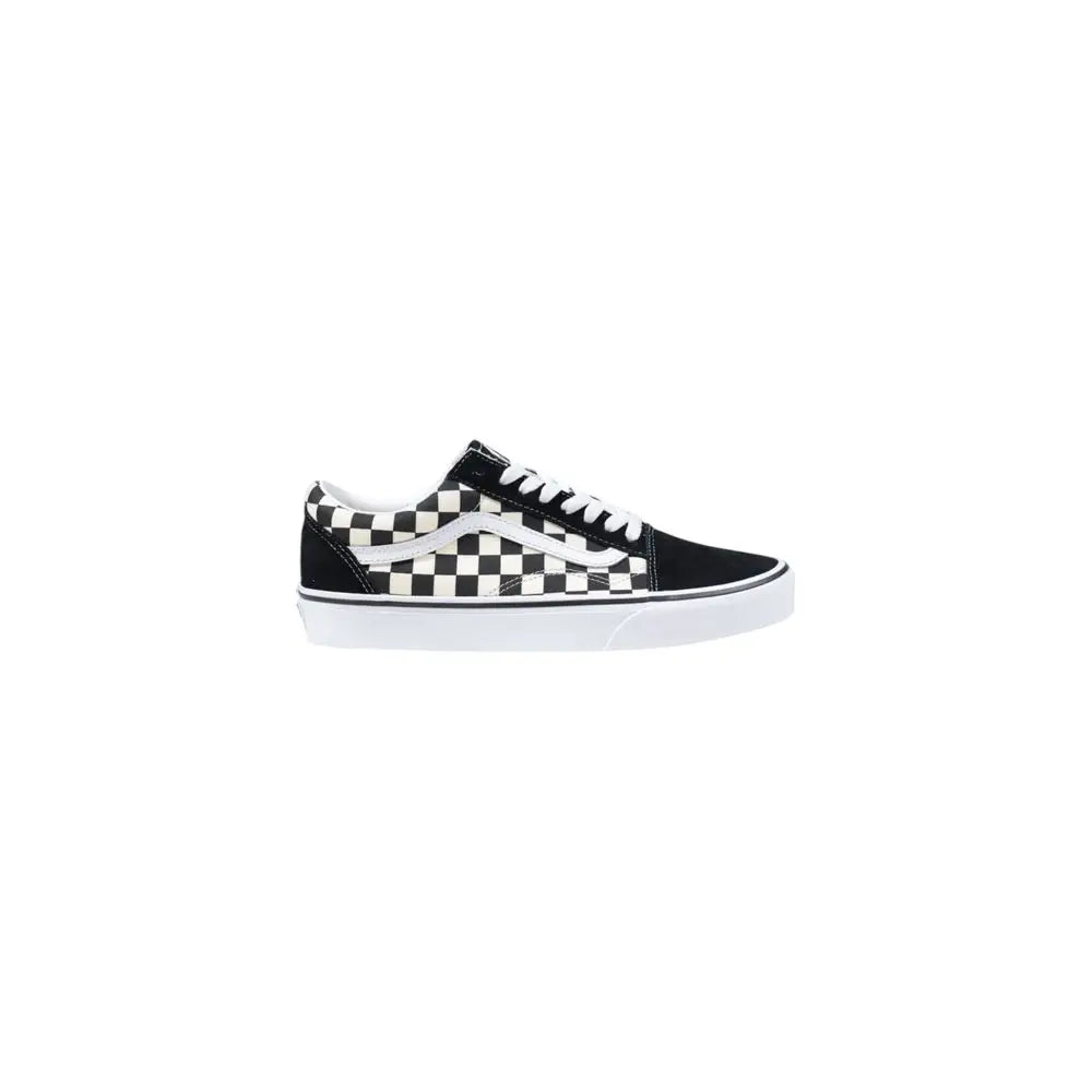 Vans black and white fabric sneakers med ternmønster