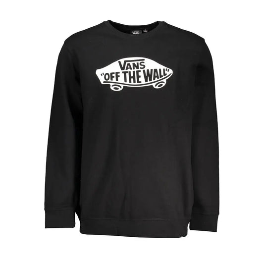 Vans sort bomulds sweater med hvid Off the Wall logo, 100% originale brands