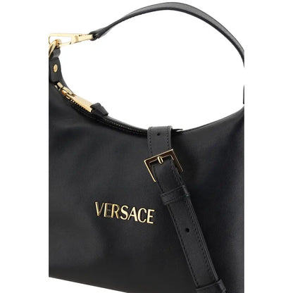Versace black calf leather Bos Taurus håndtaske med guld hardware