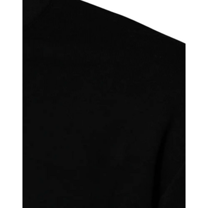 Versace Black Medusa Embroidery Crew Neck Pullover Sweater - Sweaters