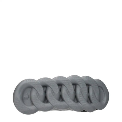 Versace multicolor fabric chunky sneakers med grå gummi kædelænke armbånd