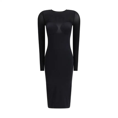 Wolford sort polyamid cocktailkjole med mesh-paneler. Spar 30-70% på mode