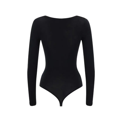 Wolford black polyamide top: sort, langærmet bodysuit i sort