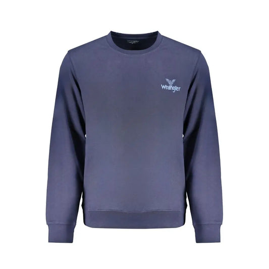 Mørk blå Wrangler crewneck sweatshirt i bomuld med hvid logo